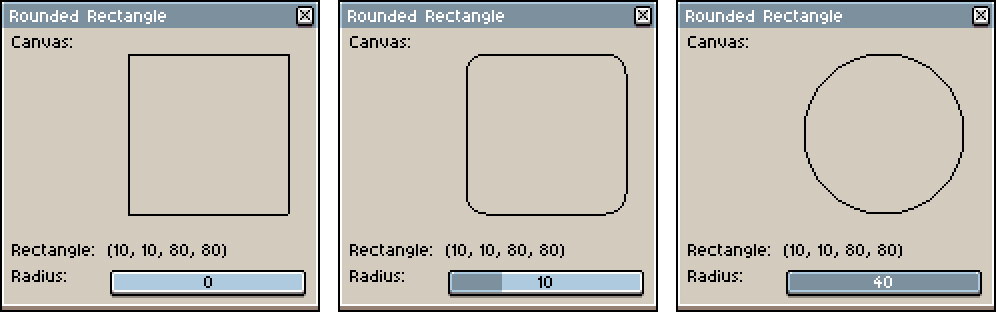 Rounded rectangle with a single radius specified