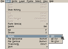 Edit > Rotate